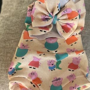 Peppa pig Bummies and bow 🐽 set